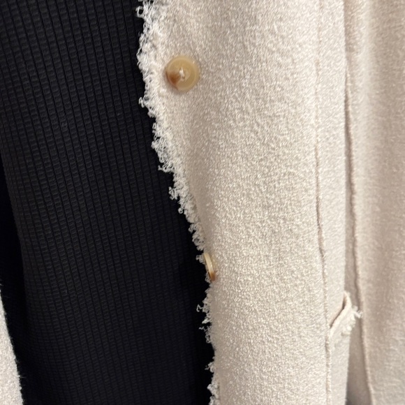Marled Cream Frayed Edge Blazer - Picture 3 of 5